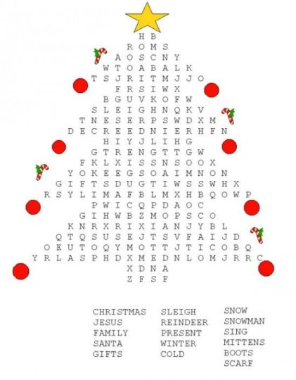 Christmas wordsearch for kids part 10